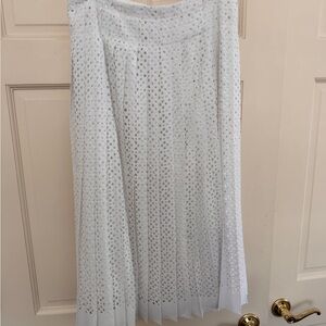 Tory Burch White Eyelet A-Line Skirt
